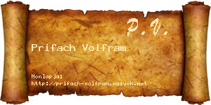 Prifach Volfram névjegykártya